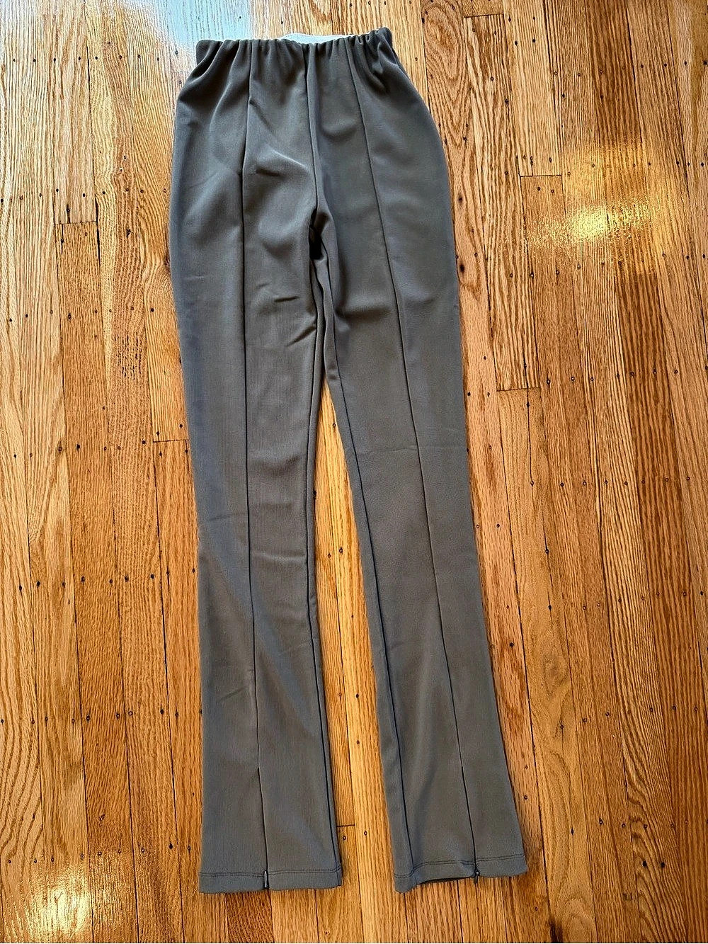 Zara Beige Zip-Hem Leggings